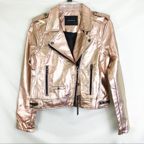 BlankNYC Rose Gold Jacket Leather Moto Jacket Sz S - Picture 2 of 8